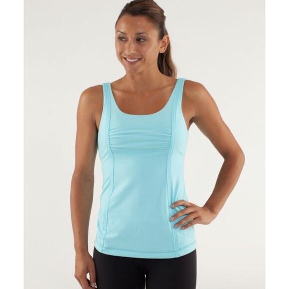Lululemon Wholehearted Tank Size 4 Blue LFull Length Athletic Yoga Running Gym - Picture 1 of 10
